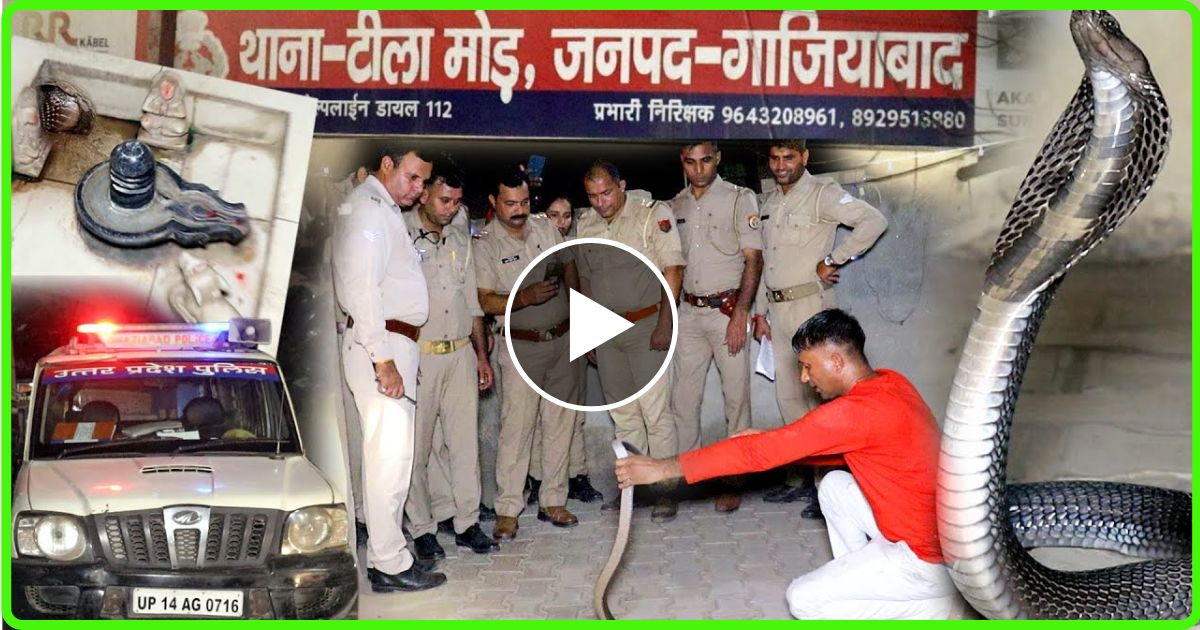 पुलिस स्टेशन के शिव मंदिर में दिखा वर्षो पुराना काला नाग मगर कांड होते होते रह गया